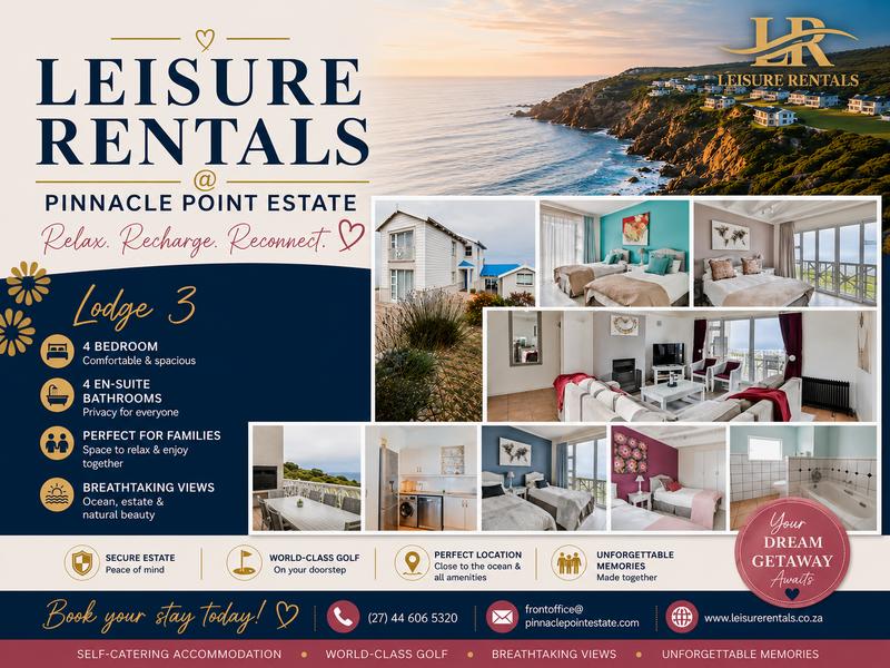 To Let 4 Bedroom Property for Rent in Pinnacle Point Golf Estate Western Cape